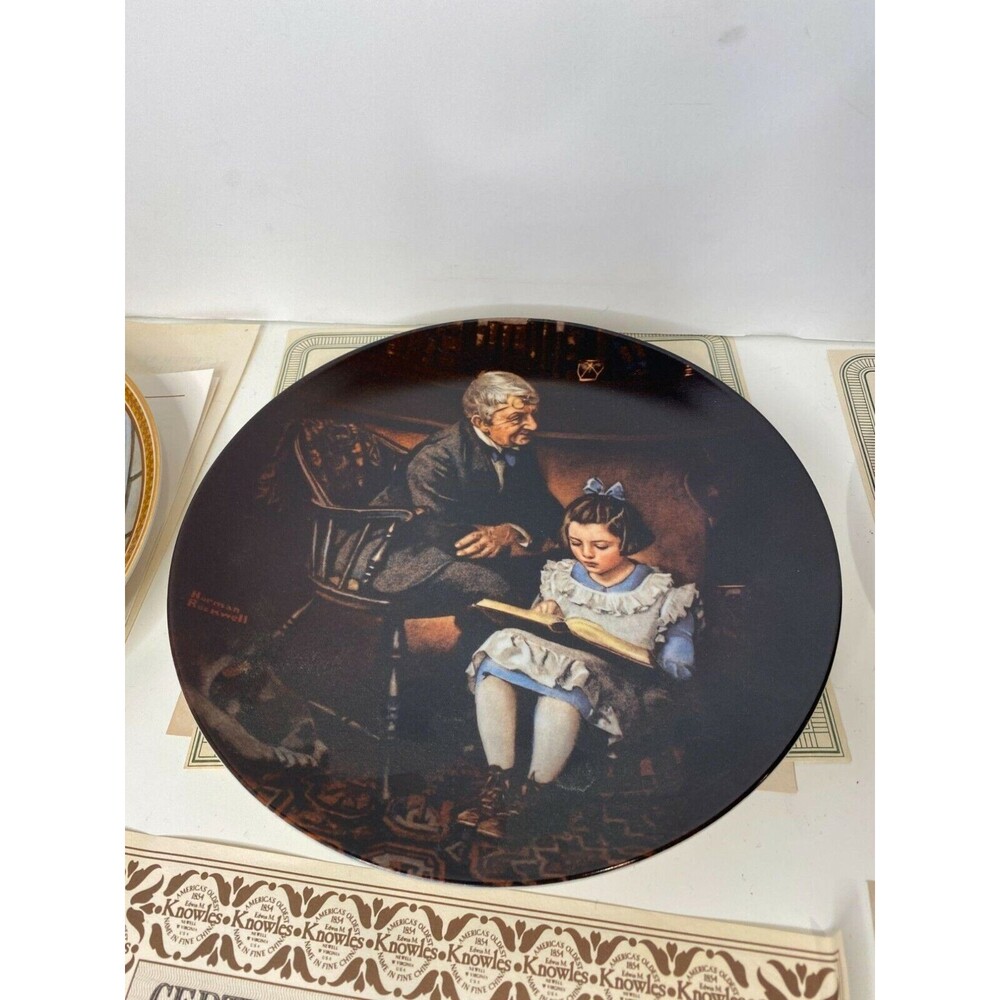 Vintage Set of 6 Norman Rockwell 9 inch Decorative Plates First Issue Vintage - Picture 7 of 12